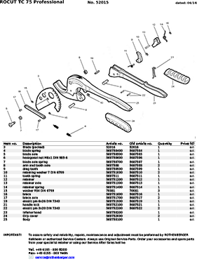 компоновочная схема для rocut 75 тс professional