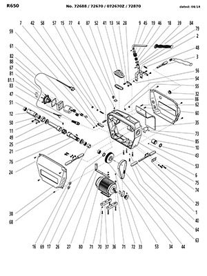 компоновочная схема для электромеханической прочистной машины r 650
