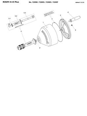 компоновочная схема для ручного механического устройства для прочистки труб rospi h+e plus