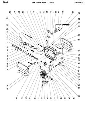 компоновочная схема для электромеханической прочистной машины r 600