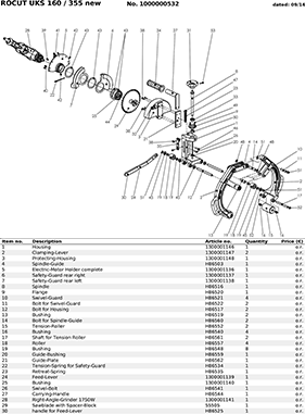 компоновочная схема для rocut uks 160/355